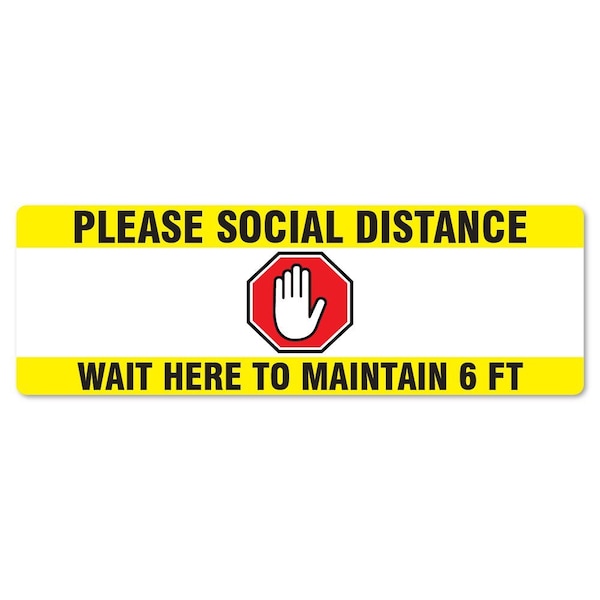 Signmission Social Distance Wait Here To Maintain 6 Ft Non-Slip Floor DecalMade in USA, 16" x 16", FD-R-16-99977 FD-R-16-99977 - main